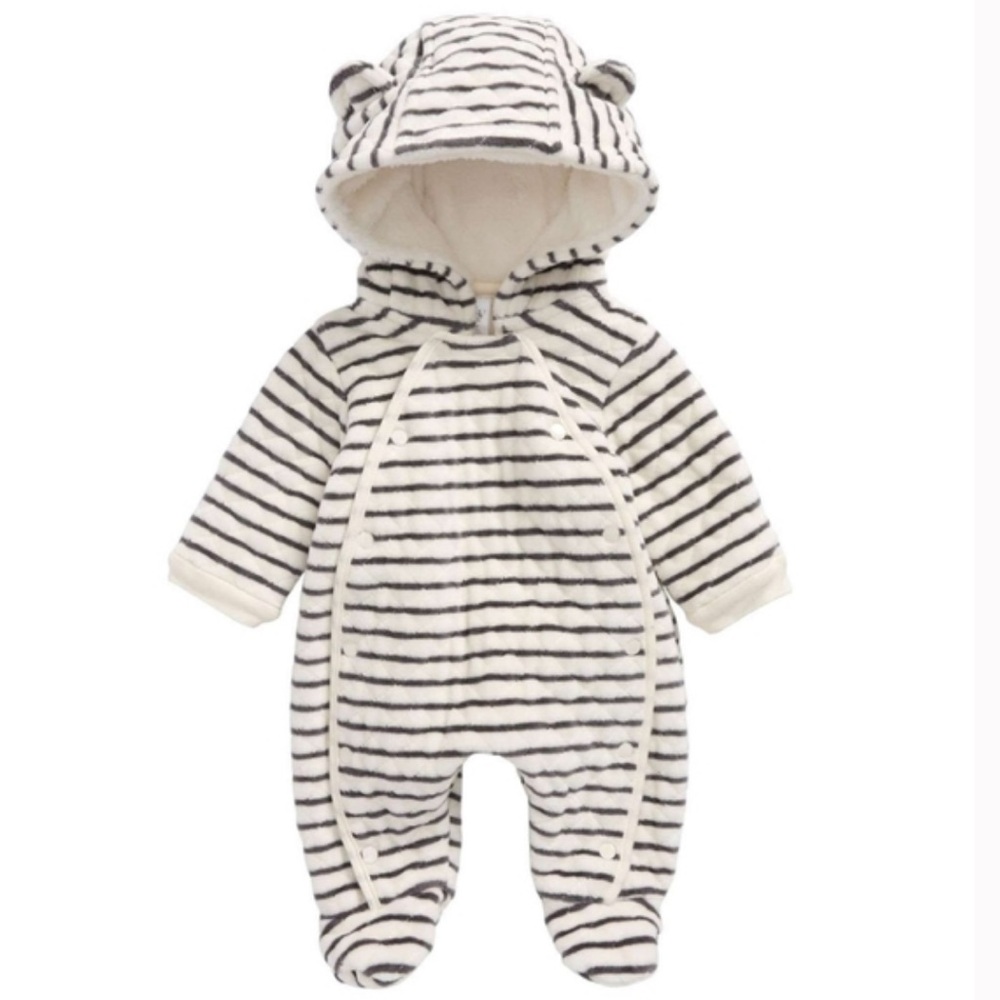 Nordstrom Baby striped Hooded Bunting and Beanie Outfit.